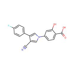 N#Cc1cn(-c2ccc(C(=O)O)c(O)c2)cc1-c1ccc(F)cc1 ZINC000200823832