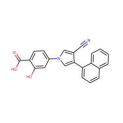 N#Cc1cn(-c2ccc(C(=O)O)c(O)c2)cc1-c1cccc2ccccc12 ZINC000200831909