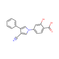 N#Cc1cn(-c2ccc(C(=O)O)c(O)c2)cc1-c1ccccc1 ZINC000200834638