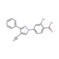 N#Cc1cn(-c2ccc(C(=O)O)c(O)c2)nc1-c1ccccc1 ZINC000200845796