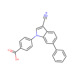 N#Cc1cn(-c2ccc(C(=O)O)cc2)c2cc(-c3ccccc3)ccc12 ZINC000202402921