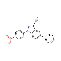 N#Cc1cn(-c2ccc(C(=O)O)cc2)c2ccc(-c3ccncc3)cc12 ZINC000202398289