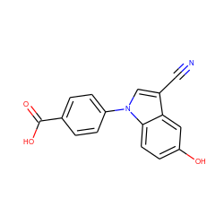 N#Cc1cn(-c2ccc(C(=O)O)cc2)c2ccc(O)cc12 ZINC000202398766