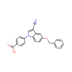 N#Cc1cn(-c2ccc(C(=O)O)cc2)c2ccc(OCc3ccccc3)cc12 ZINC000202394635