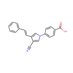 N#Cc1cn(-c2ccc(C(=O)O)cc2)cc1/C=C/c1ccccc1 ZINC000200834723