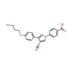 N#Cc1cn(-c2ccc(C(=O)O)cc2)cc1-c1ccc(OCCCO)cc1 ZINC000200850653