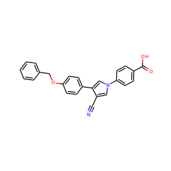 N#Cc1cn(-c2ccc(C(=O)O)cc2)cc1-c1ccc(OCc2ccccc2)cc1 ZINC000200828186