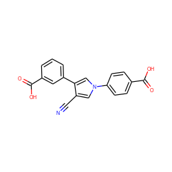 N#Cc1cn(-c2ccc(C(=O)O)cc2)cc1-c1cccc(C(=O)O)c1 ZINC000200847187