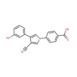 N#Cc1cn(-c2ccc(C(=O)O)cc2)cc1-c1cccc(O)c1 ZINC000200825977