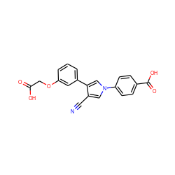 N#Cc1cn(-c2ccc(C(=O)O)cc2)cc1-c1cccc(OCC(=O)O)c1 ZINC000200847846