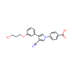 N#Cc1cn(-c2ccc(C(=O)O)cc2)cc1-c1cccc(OCCCO)c1 ZINC000200829338