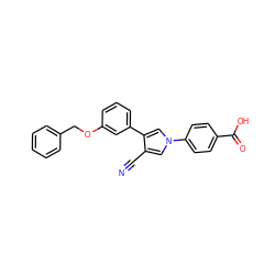 N#Cc1cn(-c2ccc(C(=O)O)cc2)cc1-c1cccc(OCc2ccccc2)c1 ZINC000200840562