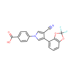 N#Cc1cn(-c2ccc(C(=O)O)cc2)cc1-c1cccc2c1OC(F)(F)O2 ZINC000200827113