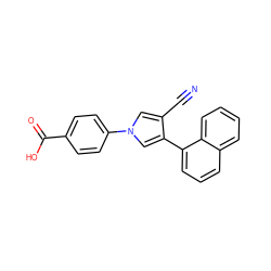 N#Cc1cn(-c2ccc(C(=O)O)cc2)cc1-c1cccc2ccccc12 ZINC000200825276