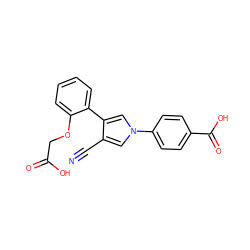 N#Cc1cn(-c2ccc(C(=O)O)cc2)cc1-c1ccccc1OCC(=O)O ZINC000200825511