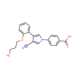 N#Cc1cn(-c2ccc(C(=O)O)cc2)cc1-c1ccccc1OCCCO ZINC000200847442