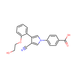 N#Cc1cn(-c2ccc(C(=O)O)cc2)cc1-c1ccccc1OCCO ZINC000200833741