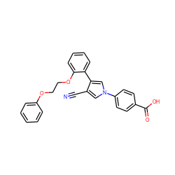 N#Cc1cn(-c2ccc(C(=O)O)cc2)cc1-c1ccccc1OCCOc1ccccc1 ZINC000200839685