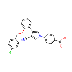 N#Cc1cn(-c2ccc(C(=O)O)cc2)cc1-c1ccccc1OCc1ccc(Cl)cc1 ZINC000200827165