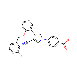 N#Cc1cn(-c2ccc(C(=O)O)cc2)cc1-c1ccccc1OCc1cccc(F)c1 ZINC000200840369