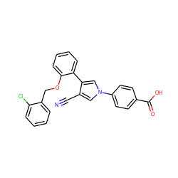 N#Cc1cn(-c2ccc(C(=O)O)cc2)cc1-c1ccccc1OCc1ccccc1Cl ZINC000200842385