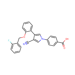 N#Cc1cn(-c2ccc(C(=O)O)cc2)cc1-c1ccccc1OCc1ccccc1F ZINC000200829440