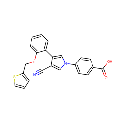 N#Cc1cn(-c2ccc(C(=O)O)cc2)cc1-c1ccccc1OCc1cccs1 ZINC000200843981