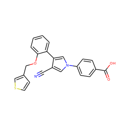 N#Cc1cn(-c2ccc(C(=O)O)cc2)cc1-c1ccccc1OCc1ccsc1 ZINC000200837381