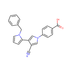 N#Cc1cn(-c2ccc(C(=O)O)cc2)cc1-c1cccn1Cc1ccccc1 ZINC000200850276