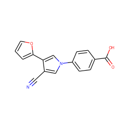 N#Cc1cn(-c2ccc(C(=O)O)cc2)cc1-c1ccco1 ZINC000200832119