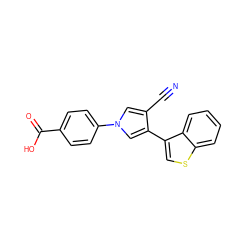 N#Cc1cn(-c2ccc(C(=O)O)cc2)cc1-c1csc2ccccc12 ZINC000200831667