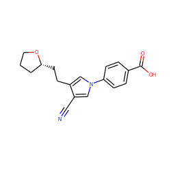 N#Cc1cn(-c2ccc(C(=O)O)cc2)cc1CC[C@@H]1CCCO1 ZINC000200842167