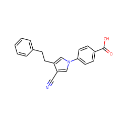 N#Cc1cn(-c2ccc(C(=O)O)cc2)cc1CCc1ccccc1 ZINC000200837967