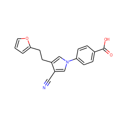 N#Cc1cn(-c2ccc(C(=O)O)cc2)cc1CCc1ccco1 ZINC000200847744