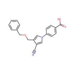 N#Cc1cn(-c2ccc(C(=O)O)cc2)cc1COCc1ccccc1 ZINC000200822983