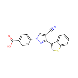 N#Cc1cn(-c2ccc(C(=O)O)cc2)nc1-c1csc2ccccc12 ZINC000200827881