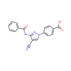 N#Cc1cn(-c2ccc(C(=O)O)cc2)nc1NC(=O)c1ccccc1 ZINC000200825163