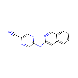 N#Cc1cnc(Nc2cc3ccccc3cn2)cn1 ZINC000073198997