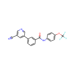 N#Cc1cncc(-c2cccc(C(=O)Nc3ccc(OC(F)(F)F)cc3)c2)c1 ZINC000205944182