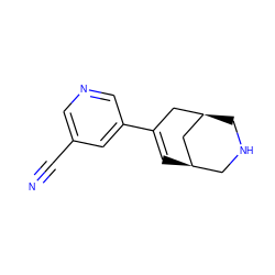 N#Cc1cncc(C2=C[C@@H]3CNC[C@H](C2)C3)c1 ZINC000095576355