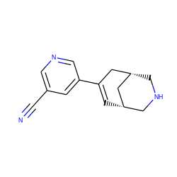 N#Cc1cncc(C2=C[C@H]3CNC[C@@H](C2)C3)c1 ZINC000095576351