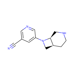 N#Cc1cncc(N2C[C@@H]3CCNC[C@@H]32)c1 ZINC000040878351