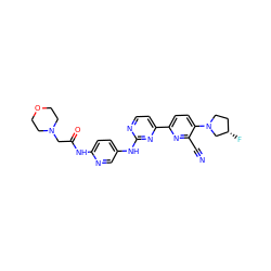 N#Cc1nc(-c2ccnc(Nc3ccc(NC(=O)CN4CCOCC4)nc3)n2)ccc1N1CC[C@H](F)C1 ZINC001772571579