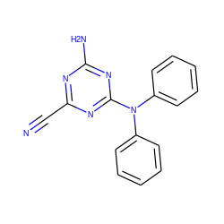 N#Cc1nc(N)nc(N(c2ccccc2)c2ccccc2)n1 ZINC000000105000