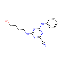 N#Cc1nc(NCCCCO)nc(Nc2ccccc2)n1 ZINC000013831207