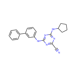 N#Cc1nc(Nc2cccc(-c3ccccc3)c2)nc(NC2CCCC2)n1 ZINC000013831589