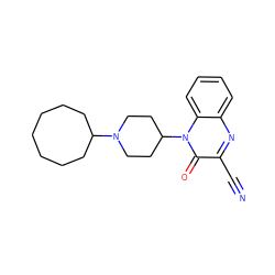 N#Cc1nc2ccccc2n(C2CCN(C3CCCCCCC3)CC2)c1=O ZINC000114764105