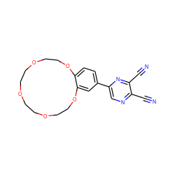 N#Cc1ncc(-c2ccc3c(c2)OCCOCCOCCOCCO3)nc1C#N ZINC000004671336