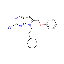 N#Cc1ncc2cc(COc3ccccc3)n(CCC3CCCCC3)c2n1 ZINC000040429860