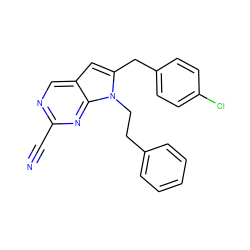 N#Cc1ncc2cc(Cc3ccc(Cl)cc3)n(CCc3ccccc3)c2n1 ZINC000040957614